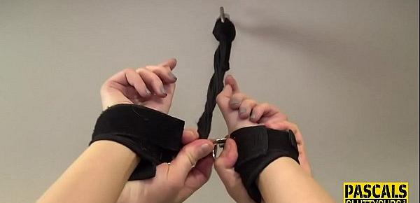  Tied up submissive whipped and fucked